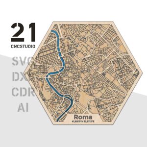 Roma Multilayer Laser Cut File - 3D City Map Art SVG DXF