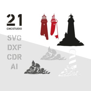 Multilayer Lighthouse Laser Cut File | SVG DXF Digital Art