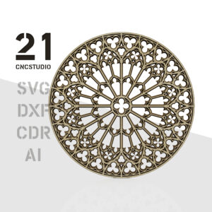 Notre Dame Rose Window Multilayer Laser Cut File SVG DXF
