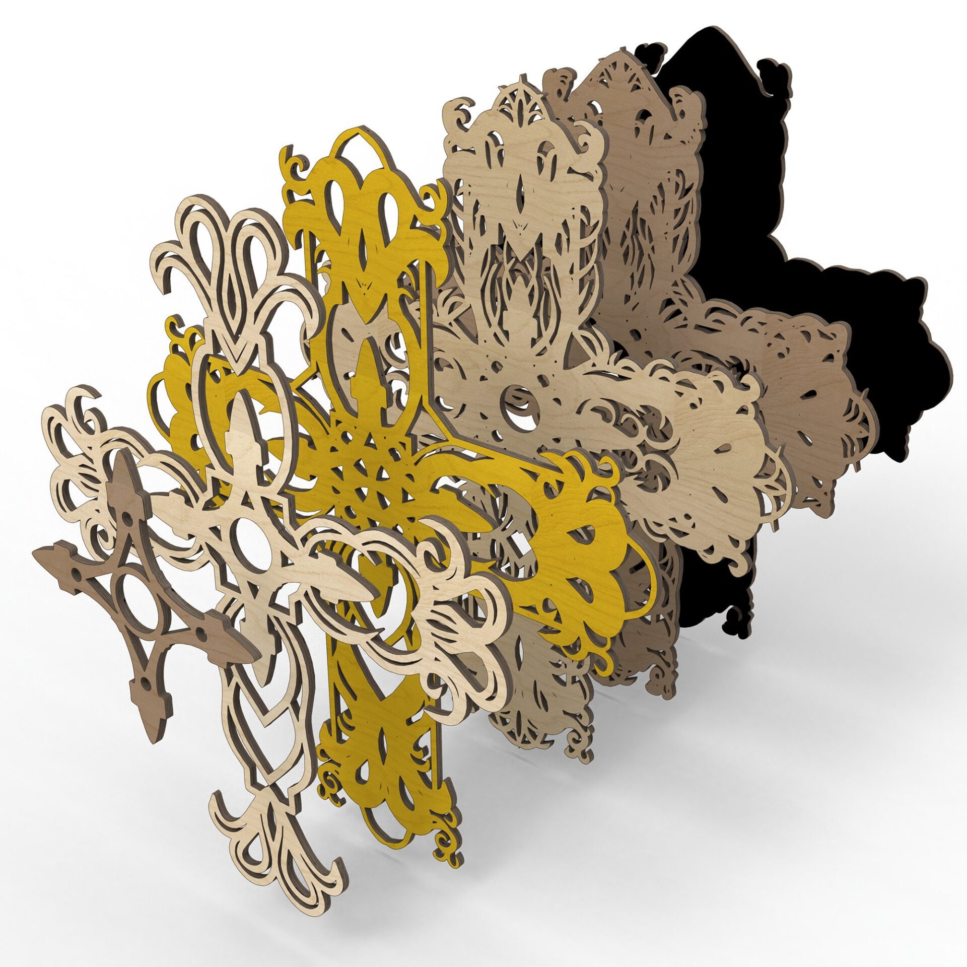 6-Layered Cross Laser Cut File SVG DXF | Digital Design - Image 6