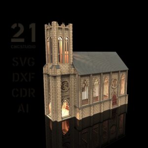 Catholic Church 3D Puzzle Laser Cut File | Wood Model DIY