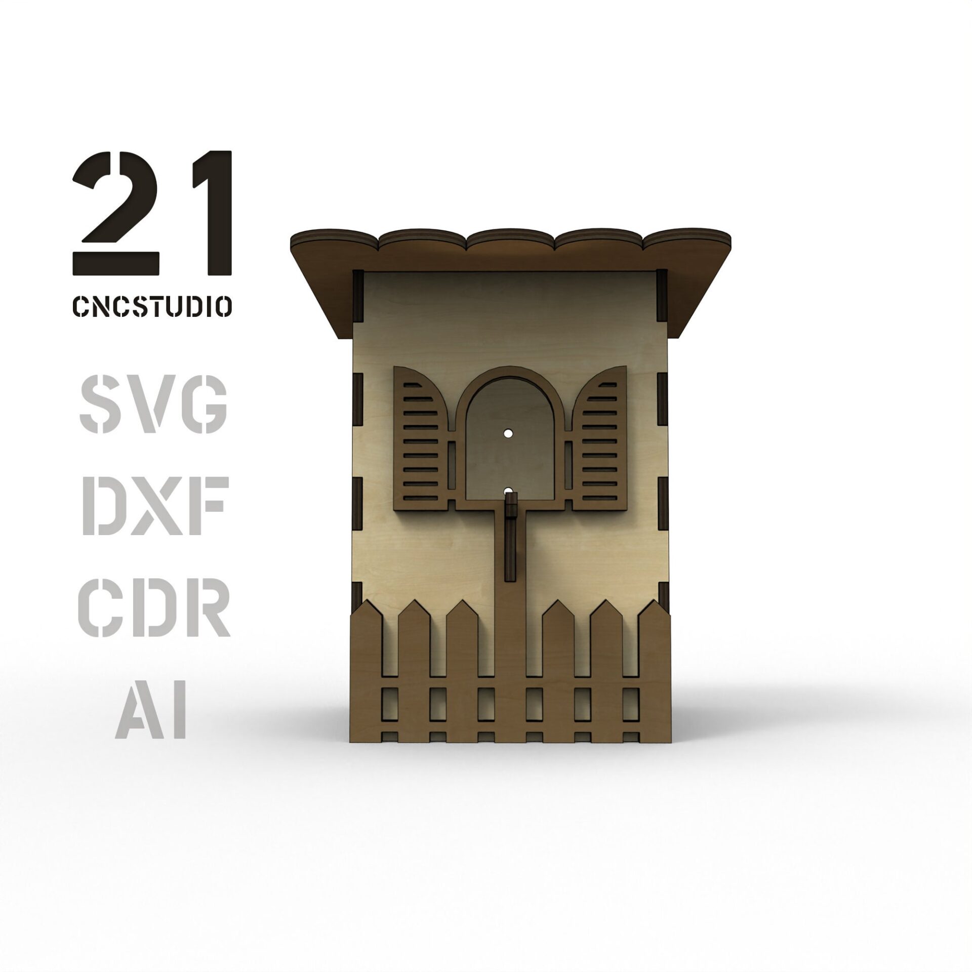 Birdhouse V2 Laser Cut File | DXF SVG AI CDR Digital - Image 2