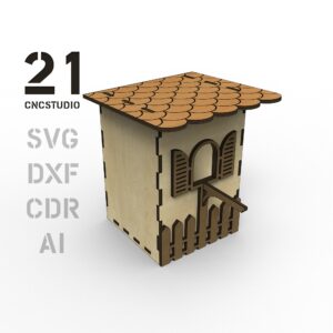 Birdhouse V2 Laser Cut File | DXF SVG AI CDR Digital