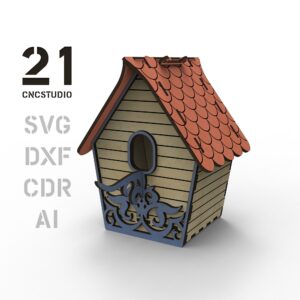 Birdhouse Laser Cut File SVG DXF AI CDR - Digital Wood Model