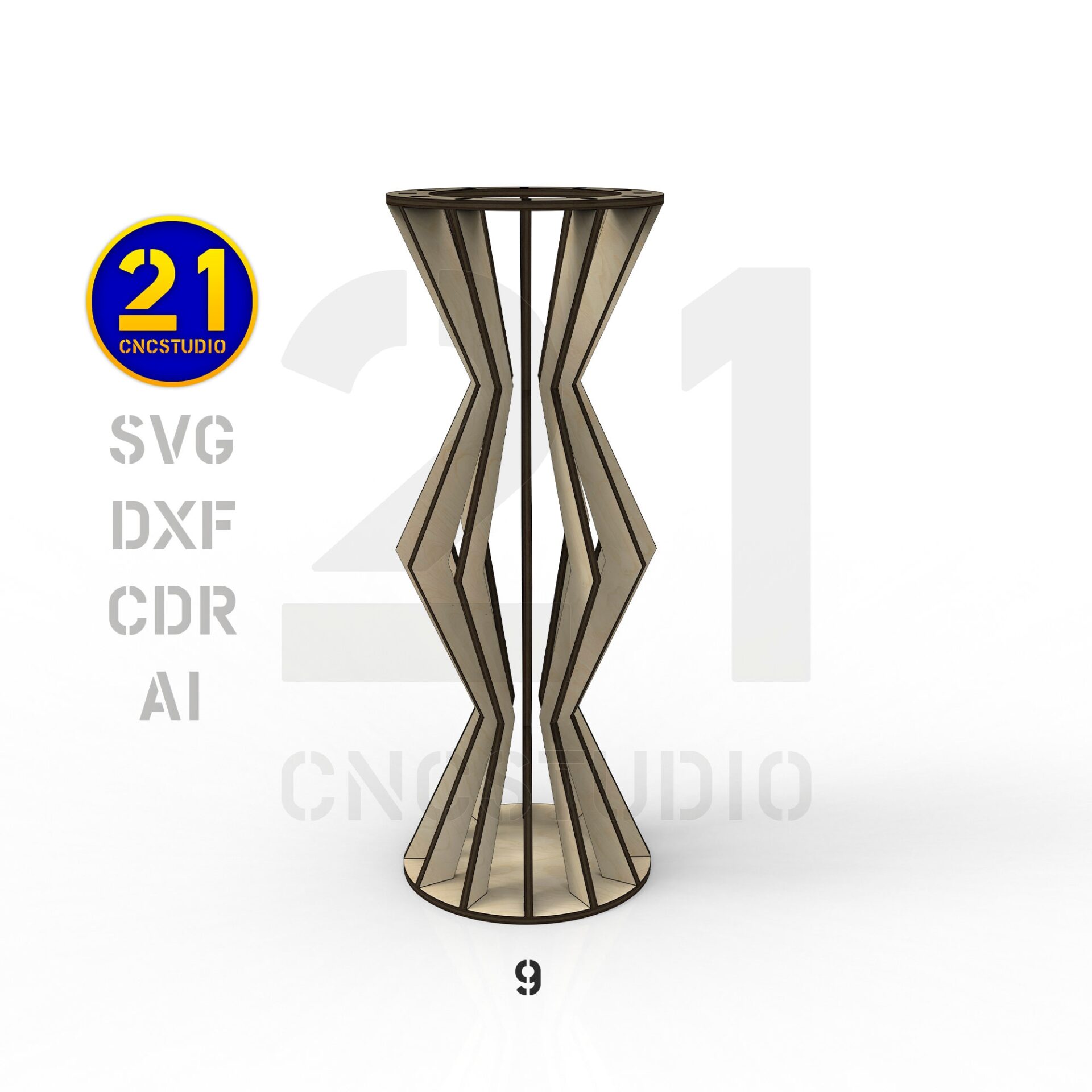 Decorative Vases 3D Laser Cut File Set - SVG, DXF, AI, CDR - Image 9