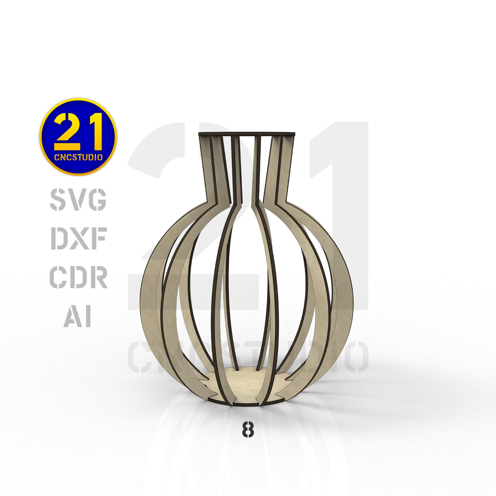 Decorative Vases 3D Laser Cut File Set - SVG, DXF, AI, CDR - Image 8