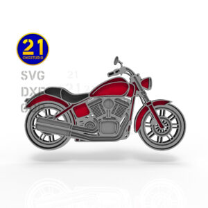 3D Multilayer Motorcycle Laser Cut File - 4 Layer SVG DXF