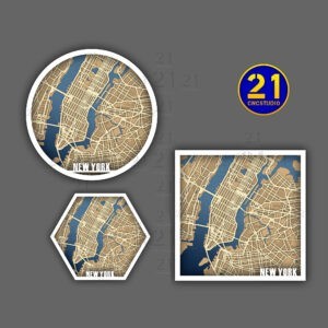 New York City Layered Map Digital File for Laser Cutting