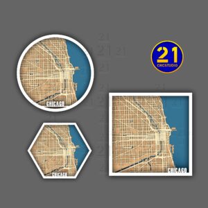 Chicago 3D Layered Map Laser File - SVG, DXF, CDR