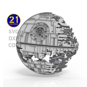 Death Star Layered Laser Cut File - 5 Layers SVG DXF AI CDR