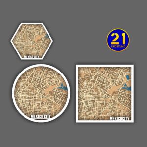 Mexico City 3D Multilayer Map Laser Cut File SVG DXF CDR