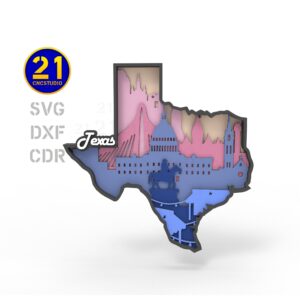 Texas State Landmarks Laser File - SVG DXF AI EPS