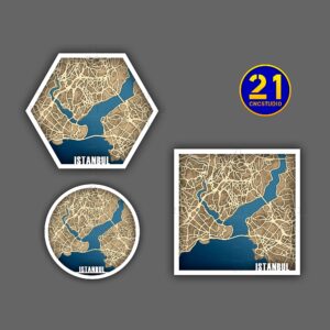 Istanbul 3D Map Laser Cut File - Digital Layers SVG DXF