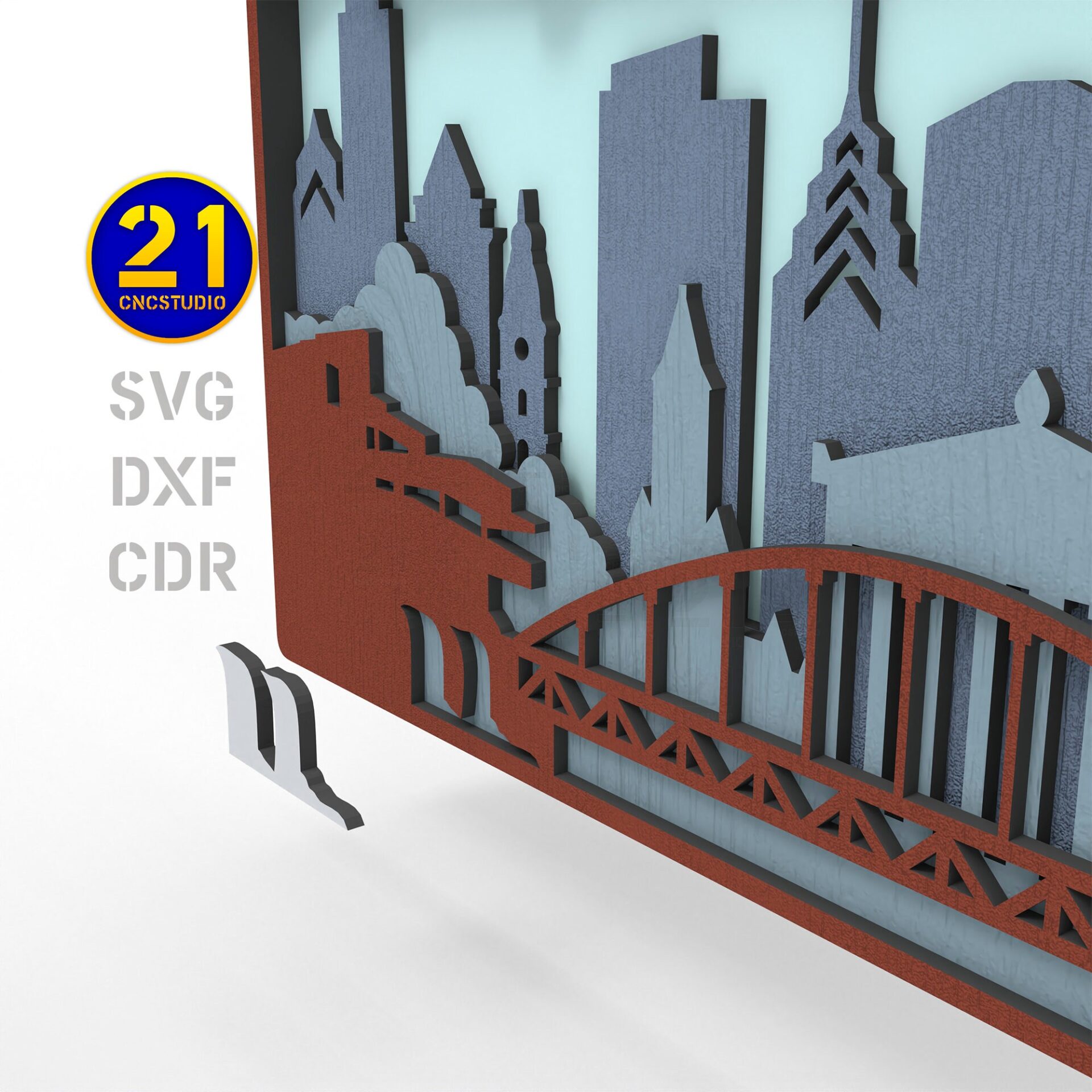 Pennsylvania Multilayer Laser Cut File - SVG DXF AI CDR EPS - Image 7