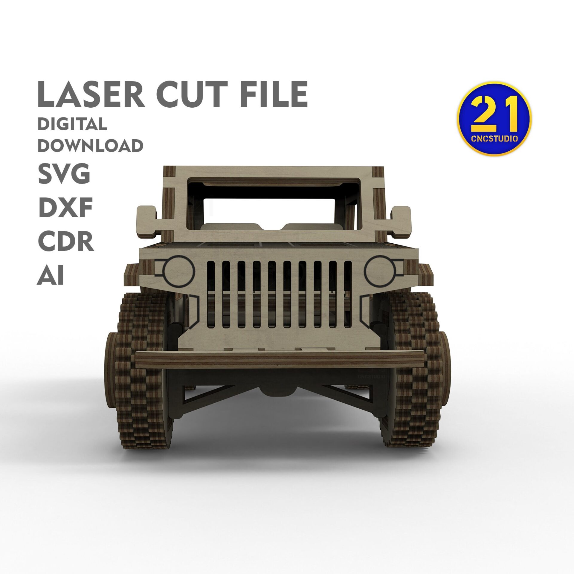 Laser Cut 4x4 Truck Model Kit SVG File - Digital Download - Image 6