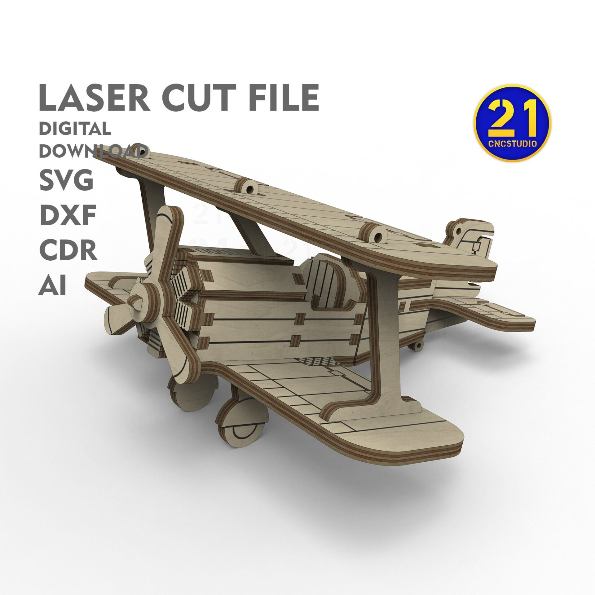 Kids' Laser Cut Vehicle Models: Helicopter, Biplane, SUV Files - Image 4