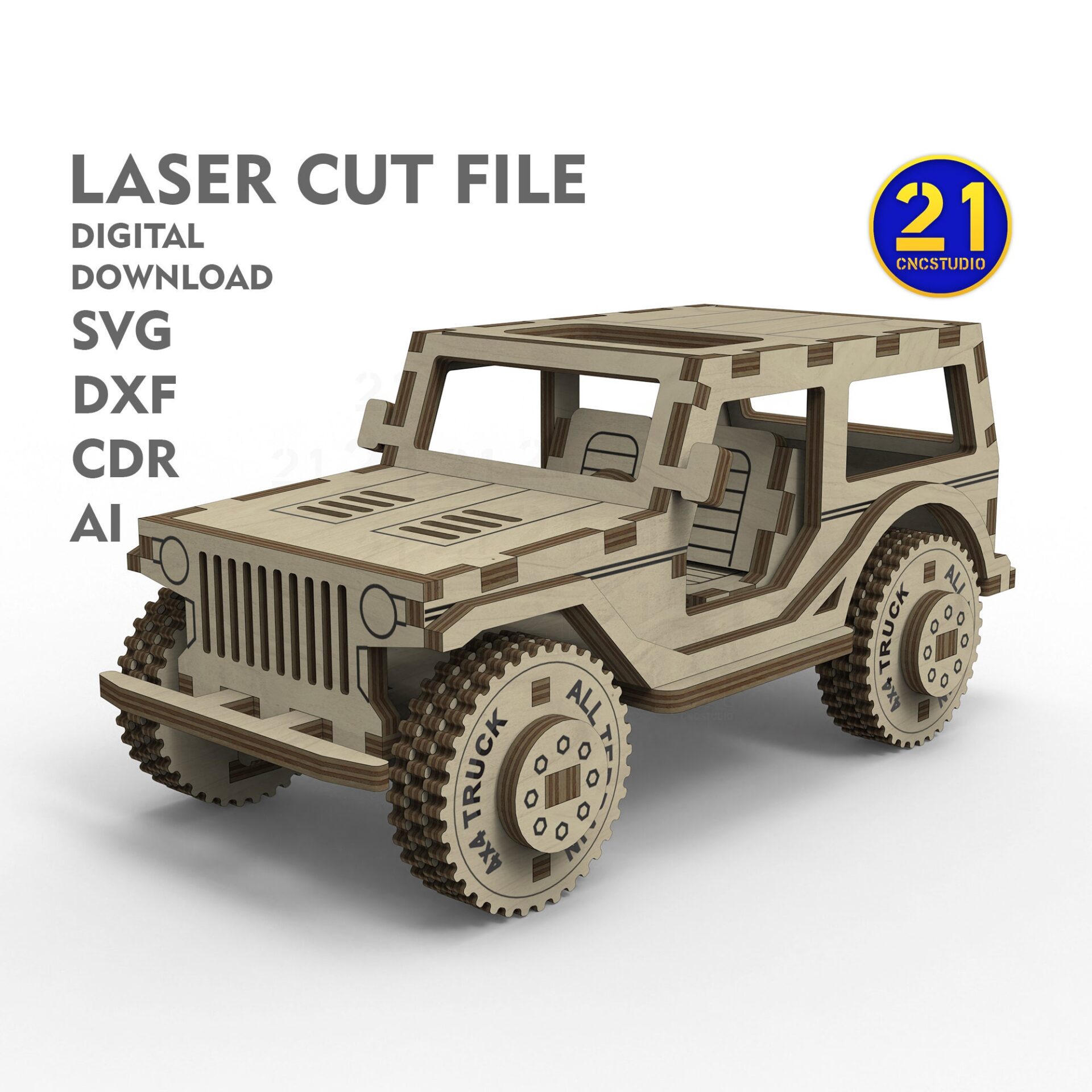 Kids' Laser Cut Vehicle Models: Helicopter, Biplane, SUV Files - Image 7