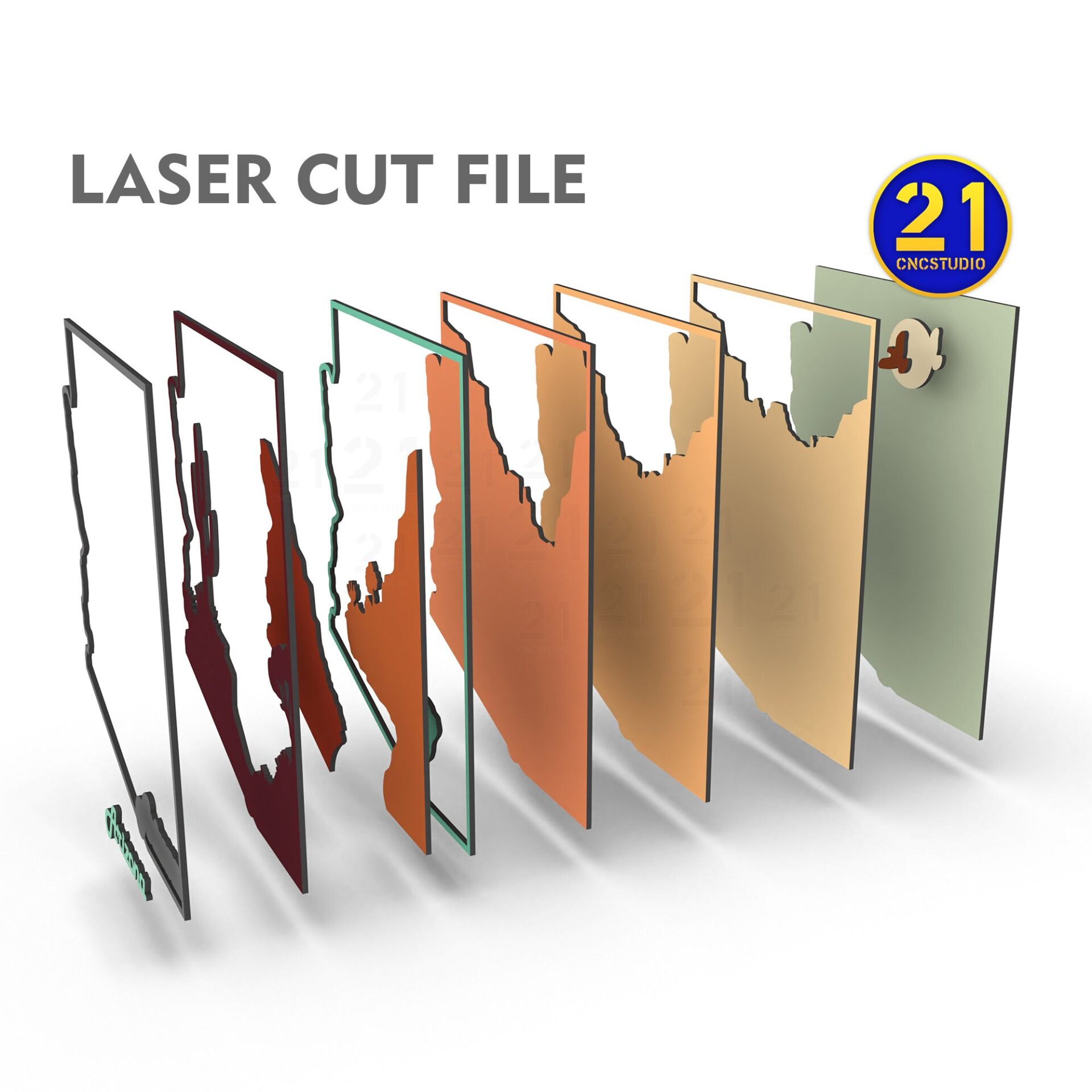 Arizona State Laser Cut File - Multilayer 3D Art SVG DXF - Image 7