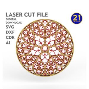 St-Pierre Cathedral Window Multilayer Laser Cut File