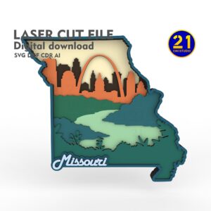 Missouri State Laser Cut Layered SVG File