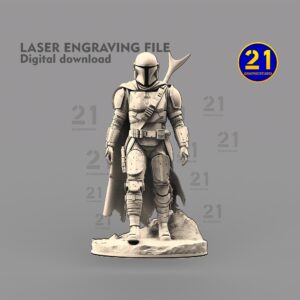 Mandalorian 3D Laser Engraving File - SVG, PNG, LightBurn