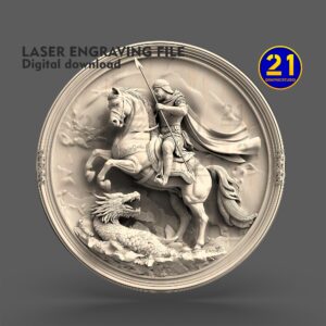 Saint George Dragon 3D Laser Engraving File | SVG PNG
