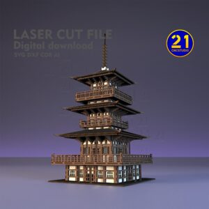 Japanese Pagoda Laser Cut SVG for 28mm Wargaming Terrain