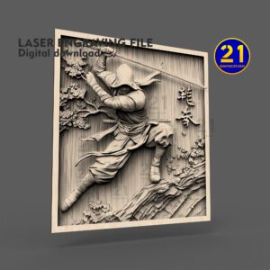 3D Ninja Warrior Laser Engraving File for CNC & Diode