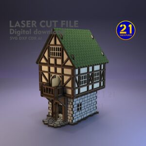 Medieval House Tabletop Terrain - Laser Cut File SVG DXF