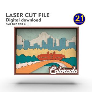Colorado 9-Layer 3D Map Laser Cut File SVG DXF