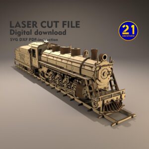 Dollywood Express No. 70 Laser Cut 3D Steam Train Model SVG DXF