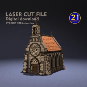Gothic Church Laser Cut File | Tabletop Terrain 28mm 32mm