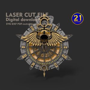 Fantasy Gothic 3D Laser Cut RPG Clock Files (SVG/DXF)