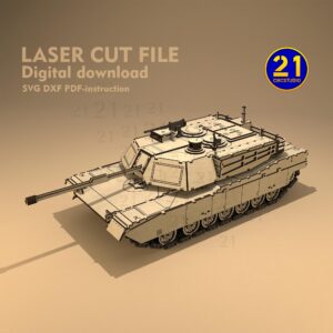 M1 Abrams Tank Laser Cut Files - 1/16 Scale DIY Model Kit