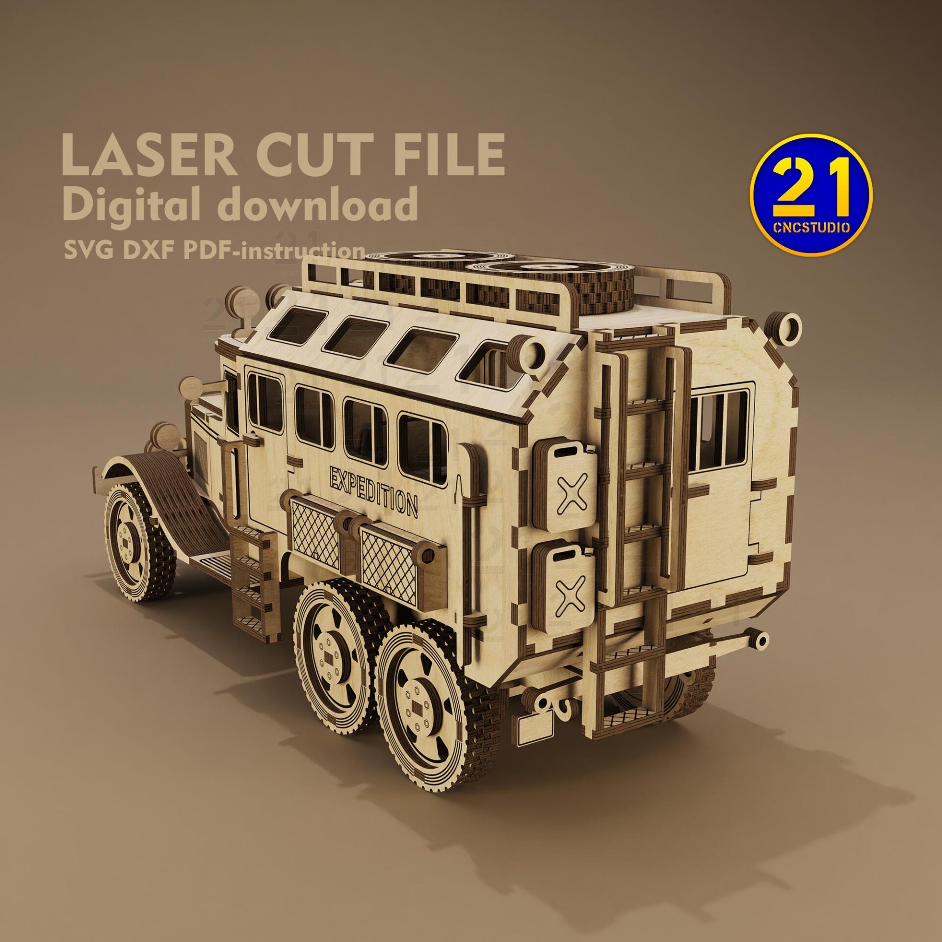 Expedition Truck 3D Laser Cut File | Digital Kit SVG DXF - Image 8