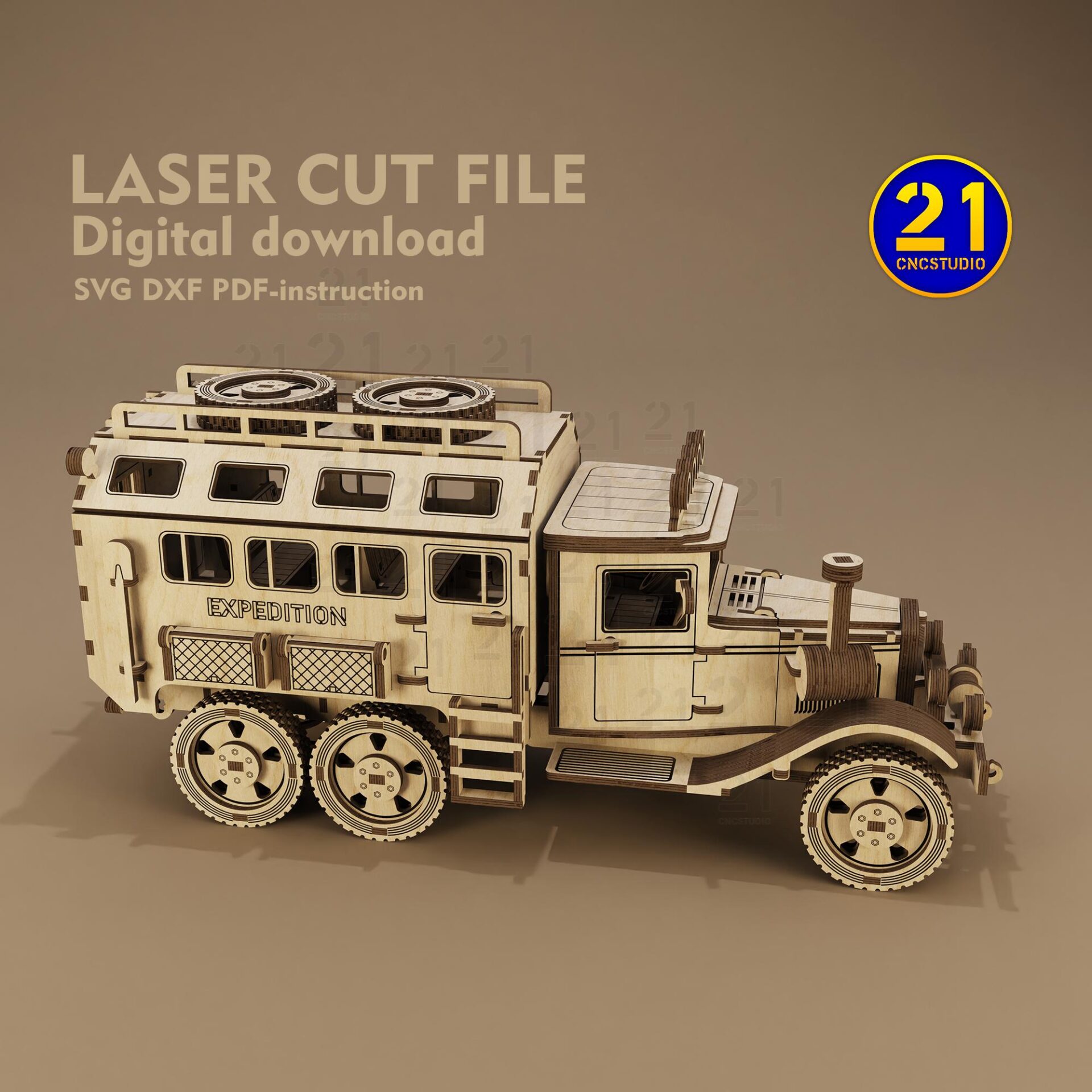 Expedition Truck 3D Laser Cut File | Digital Kit SVG DXF - Image 10