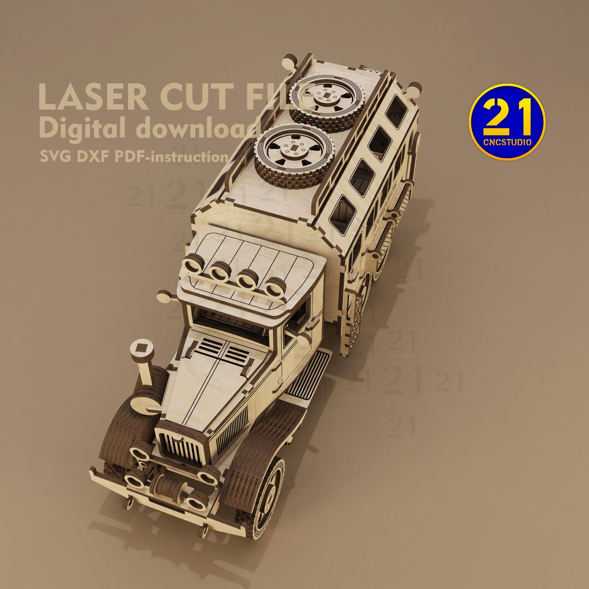 Expedition Truck 3D Laser Cut File | Digital Kit SVG DXF - Image 9
