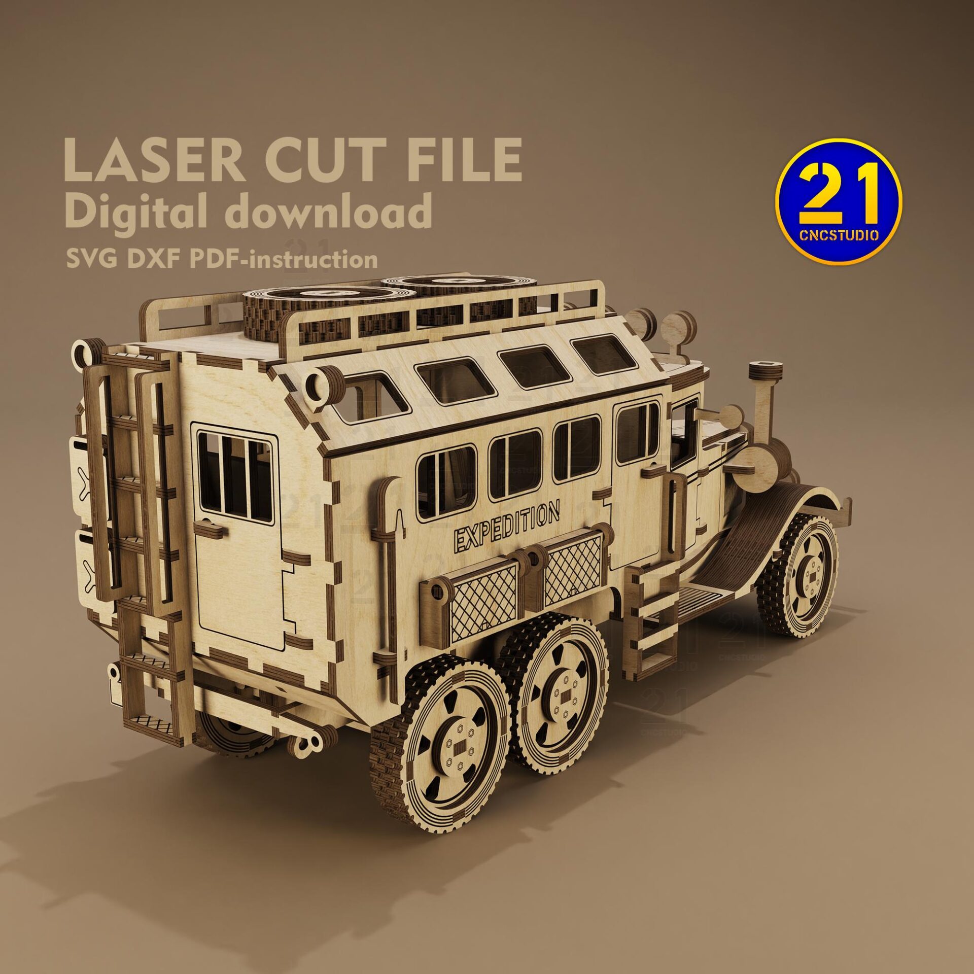 Expedition Truck 3D Laser Cut File | Digital Kit SVG DXF - Image 7