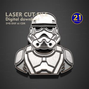 Stormtrooper Multilayer Laser Cut File | 5 Layer SVG DXF