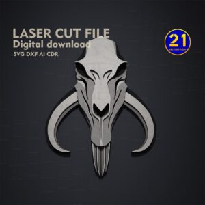 Mythosaur Skull Multilayer Laser Cut File - SVG DXF Design