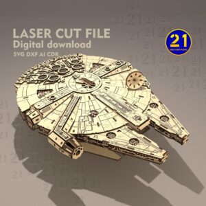 Space Falcon 3D Laser Cut File - Starship Model SVG DXF PDF