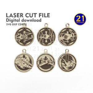 Star Wars Spaceship Ornaments SVG | Laser Cut File 2-Layer DIY