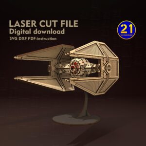 Galaxy Interceptor 3D Laser Cut Starfighter Model SVG DXF