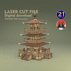 Asian Pagoda Laser Cut File | 28-32mm RPG Terrain Model