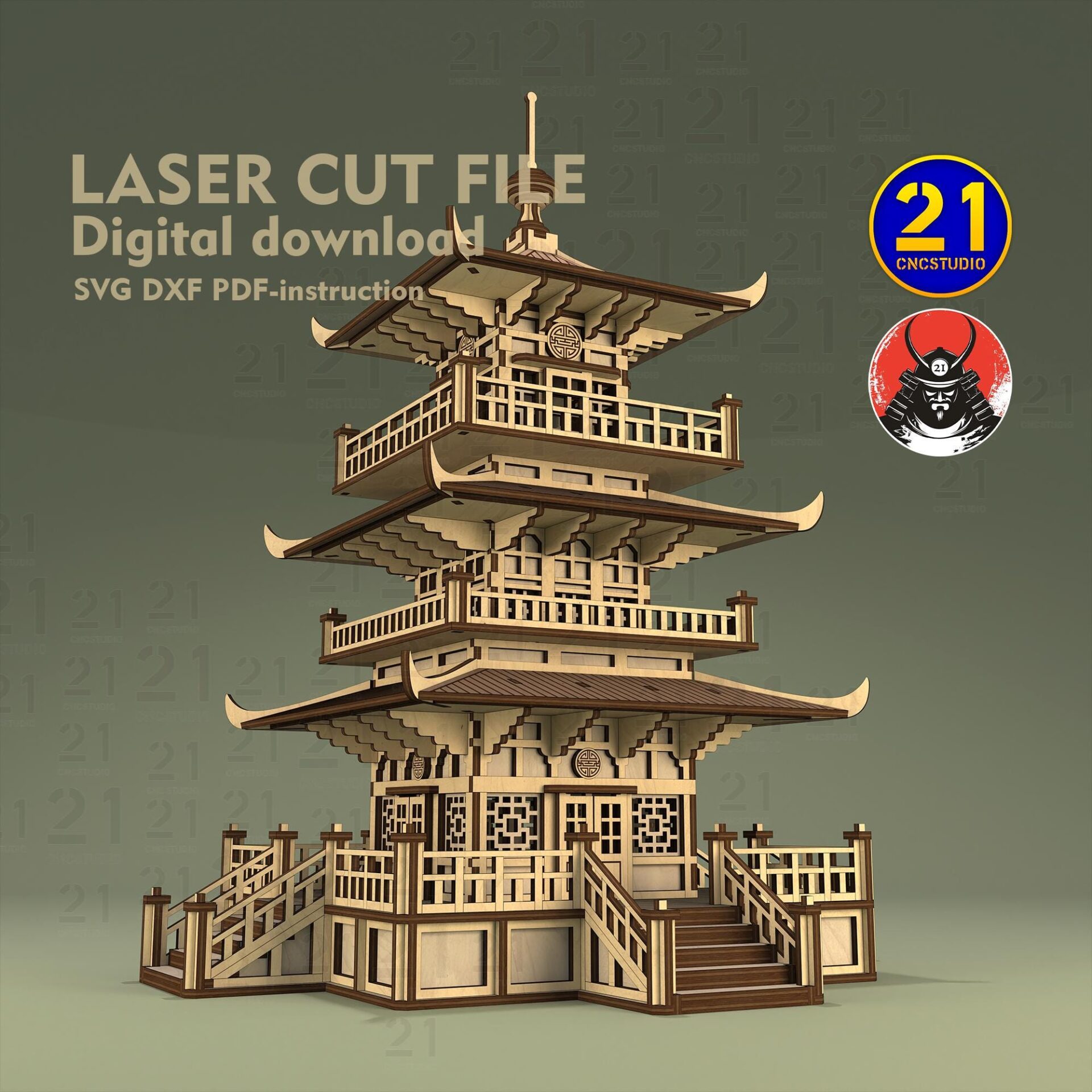 Asian Pagoda Laser Cut File | 28-32mm RPG Terrain Model - Image 4