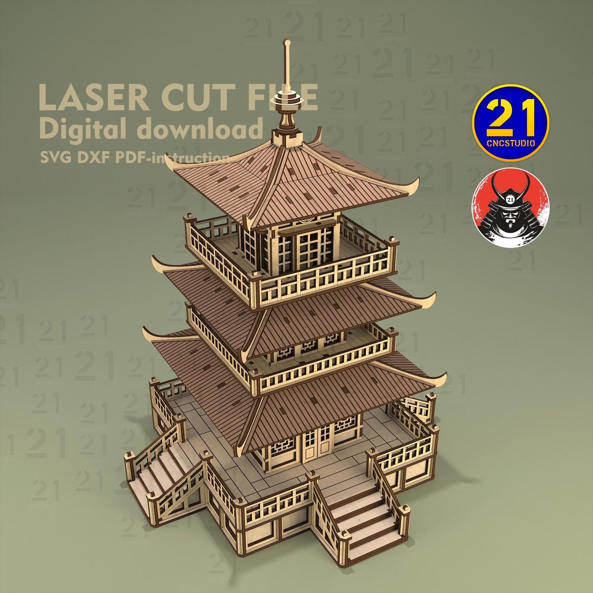 Asian Pagoda Laser Cut File | 28-32mm RPG Terrain Model - Image 3