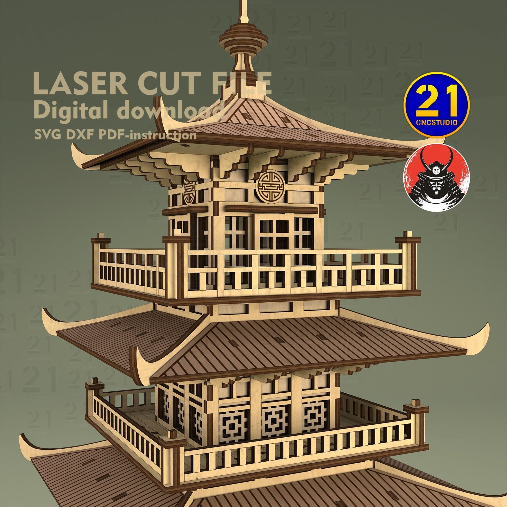 Asian Pagoda Laser Cut File | 28-32mm RPG Terrain Model - Image 6