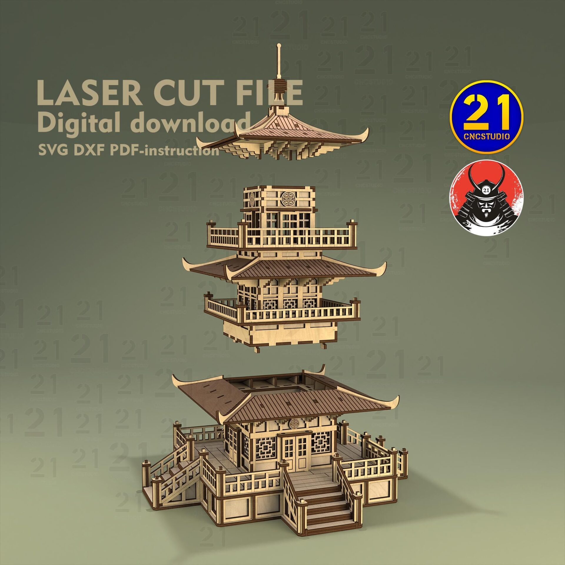 Asian Pagoda Laser Cut File | 28-32mm RPG Terrain Model - Image 9