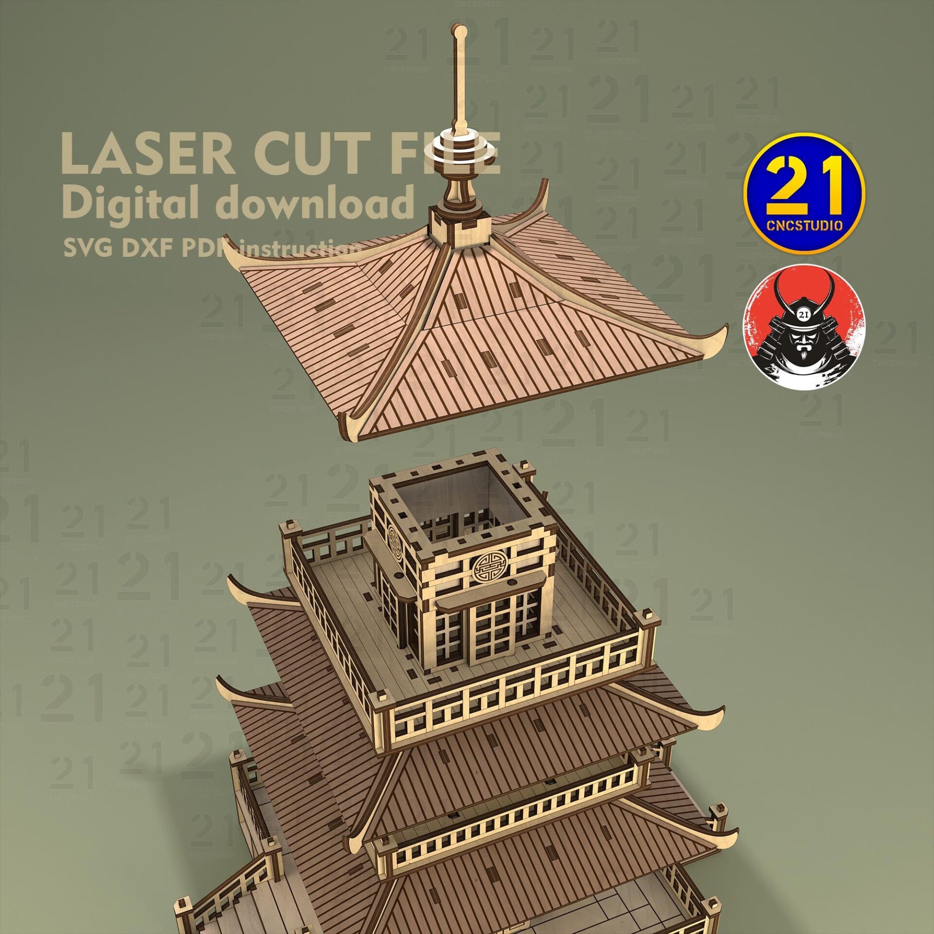 Asian Pagoda Laser Cut File | 28-32mm RPG Terrain Model - Image 7
