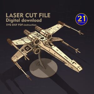 X-Fighter T65 & T70 Laser Cut 3D Model File – Sci-Fi SVG DXF